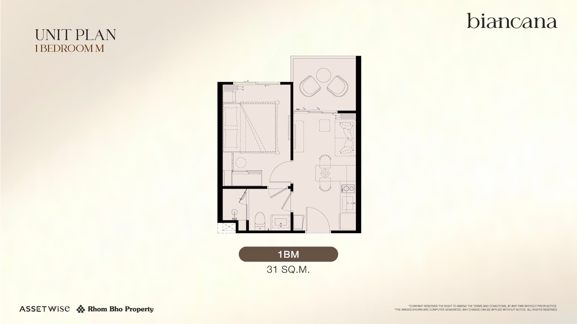 1 BEDROOM M